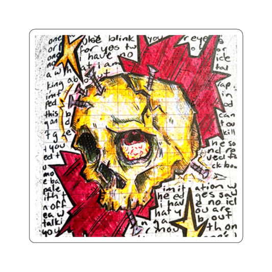 Edgy Skull Die-Cut Stickers, Unique Laptop Decals, Artistic Vinyl Stickers, Grunge Aesthetic, Birthday Gift, Cool Decor